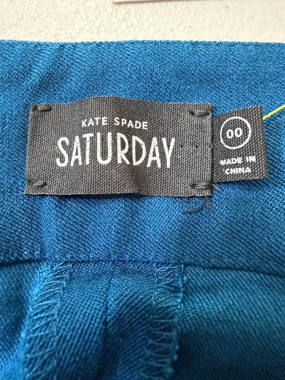 Kate Spade Saturday The Pipeline Pant Peacock Blue Ankle Pants Size 00 NWT
